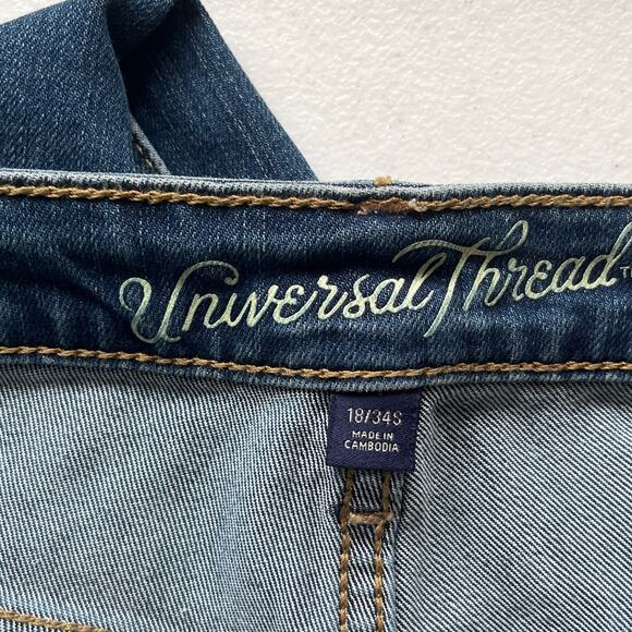 NWT! Universal Thread Medium Wash Mid Rise Skinny Jean Size 18 Short - Picture 3 of 12